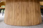 Oválný jídelní stůl ART DECO 220 CM krémový masiv mango