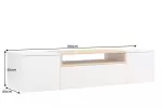 Závěsný televizní stolek LOFT 160 CM bílá/dub