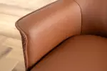 2SET jídelní židle LE GRAND 180° koňakově hnědá/černá pravá kůže/texturovaná tkanina