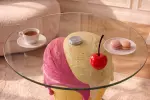 Odkládací stolek ICE CREAM 65 CM žlutý/růžový