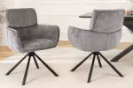 2SET jídelní židle UNIQUE šedá/černá otočná