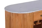 Barová skříň TRES CHIC 120 CM bílá/přírodní mramor/masiv mango