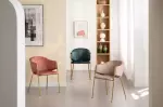 2SET jídelní židle NOBLESSE růžová/zlatá samet