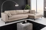 Rohová pohovka SIGNUM XL 315 CM taupe samet pravá