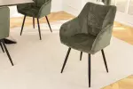 2SET jídelní židle AVIGNON 360° zelená/černá žinylková tkanina