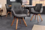 2SET jídelní židle BALTIC tmavě šedá/přírodní colin bouclé