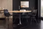 Kulatý jídelní stůl ATELIER II 120 CM přírodní/černá dubová dýha