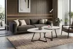 Konferenční stolek MARVELOUS 90 CM keramika vzhled bílý mramor Konferenční stolek MARVELOUS 90 CM keramika vzhled bílý mramor