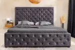 Postel s ÚP PARIS 180x200 CM šedá samet Postel s ÚP PARIS 180x200 CM šedá samet