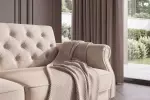 Pohovka MAISON BELLE 220 CM šampaňsko béžová samet rozkládací Pohovka MAISON BELLE 220 CM šampaňsko béžová samet rozkládací
