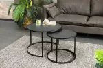 2SET konferenční stolek MOUNTAIN SOUL 60/45 CM černá kamenná dýha
