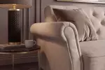Pohovka MAISON BELLE 220 CM šampaňsko béžová samet rozkládací Pohovka MAISON BELLE 220 CM šampaňsko béžová samet rozkládací