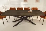 Jídelní stůl SIGNUM 220 CM tmavě hnědá šedá masiv mango