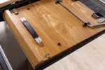 Rozkládací jídelní stůl UNIQUE 160-200 CM keramika travertin/dýha dub