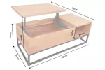 Konferenční stolek MAKASSAR FUNCTION 110 CM krémový masiv mango Konferenční stolek MAKASSAR FUNCTION 110 CM krémový masiv mango