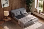 Rozkládací pohovka SMART MULTIFUNCTION 140 CM šedá samet Rozkládací pohovka SMART MULTIFUNCTION 140 CM šedá samet