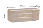 Komoda MONZA 180 CM hnědá/zlatá masiv mango