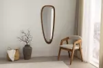 Oválné zrcadlo ORGANIC 120 CM ořechový vzhled
