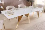 Jídelní stůl ART LIVING 200 CM bílá/zlatá mramor