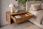 Závěsný noční stolek PURE 50 CM medový masiv mango Závěsný noční stolek PURE 50 CM medový masiv mango