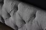 Postel PARIS CHESTERFIELD 180×200 CM šedá lněný potah