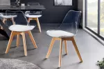 2SET jídelní židle SCANDINAVIA TRANSPARENT průhledná bílá / přírodní
