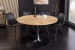 Kulatý jídelní stůl ATELIER II 120 CM přírodní/černá dubová dýha