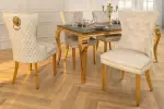 2SET zámecká židle CASTLE S RUKOJETÍ béžová samet