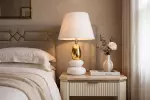 Stolní lampa s nastavitelným stínidlem STONES OF ZEN 45 CM bílá/zlatá Stolní lampa s nastavitelným stínidlem STONES OF ZEN 45 CM bílá/zlatá