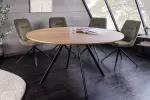 Kulatý jídelní stůl ATELIER 120 CM přírodní/černá dubová dýha
