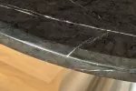 Kulatý jídelní stůl ELEGANCIA 130 CM černá/chrom umělý mramor