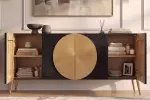 Komoda AURUM 180 CM černá/zlatá masiv mango Komoda AURUM 180 CM černá/zlatá masiv mango
