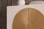 Vysoká komoda AURUM 120 CM bílá/zlatá masiv mango