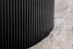 Kulatý jídelní stůl UNIQUE 120 CM šedý mramor/černá