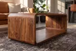Konferenční stolek CUBE 100 CM hnědý masiv sheesham