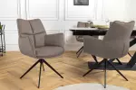Jídelní židle PAPILLON II hnědá pravá kůže otočná o 360°