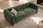 Pohovka MODERN BAROCCO 235 CM tmavě zelená samet