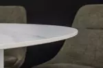 Kulatý jídelní stůl UNIQUE 120 CM bílý mramor/bílá