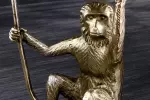 Odkládací stolek WILDLIFE MONKEY 55 CM zlatý