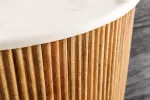 Konferenční stolek TRES CHIC 60 CM bílá/přírodní mramor/masiv mango