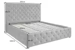 Postel s ÚP PARIS 180x200 CM šedá samet Postel s ÚP PARIS 180x200 CM šedá samet