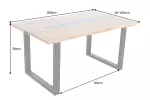 Jídelní stůl LIQUID 160 CM masiv akácie/modrý epoxidový pás
