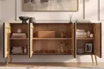 Komoda AURUM 180 CM černá/zlatá masiv mango Komoda AURUM 180 CM černá/zlatá masiv mango