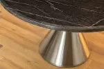 Kulatý jídelní stůl ELEGANCIA 130 CM černá/chrom umělý mramor