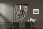 Stropní svítidlo CRYSTAL 50 CM černá kov