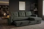 Rozkládací rohová pohovka s ÚP APARTMENT II UNI 205 CM zelená manšestr