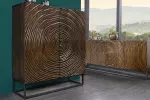 Vysoká komoda ZEN CIRCLE 120 CM masiv mango - hnědá / černá