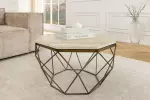 Konferenční stolek DIAMOND 70 CM béžová/mosaz