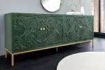 Komoda PEACOCK 3D 175 CM zelená masiv mango