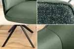 2SET jídelní židle LE GRAND 180° zelená/černá pravá kůže/texturovaná tkanina